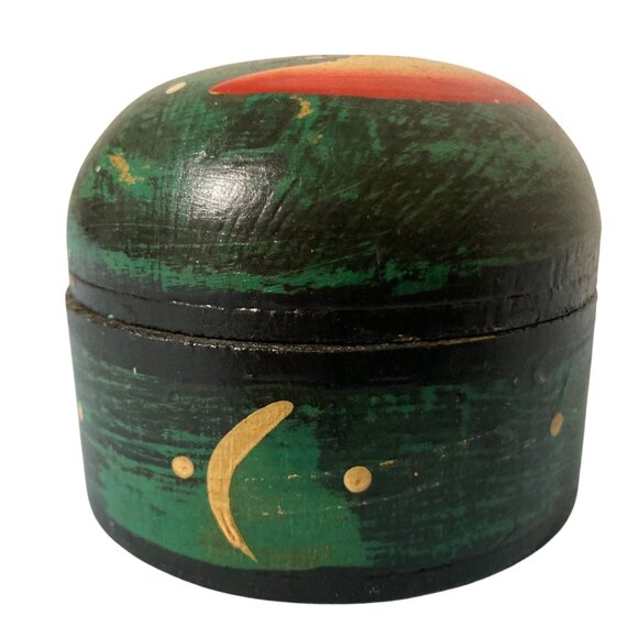 Celestial Moon And Stars Hand Painted Wooden Trinket Box - Picture 4 of 8